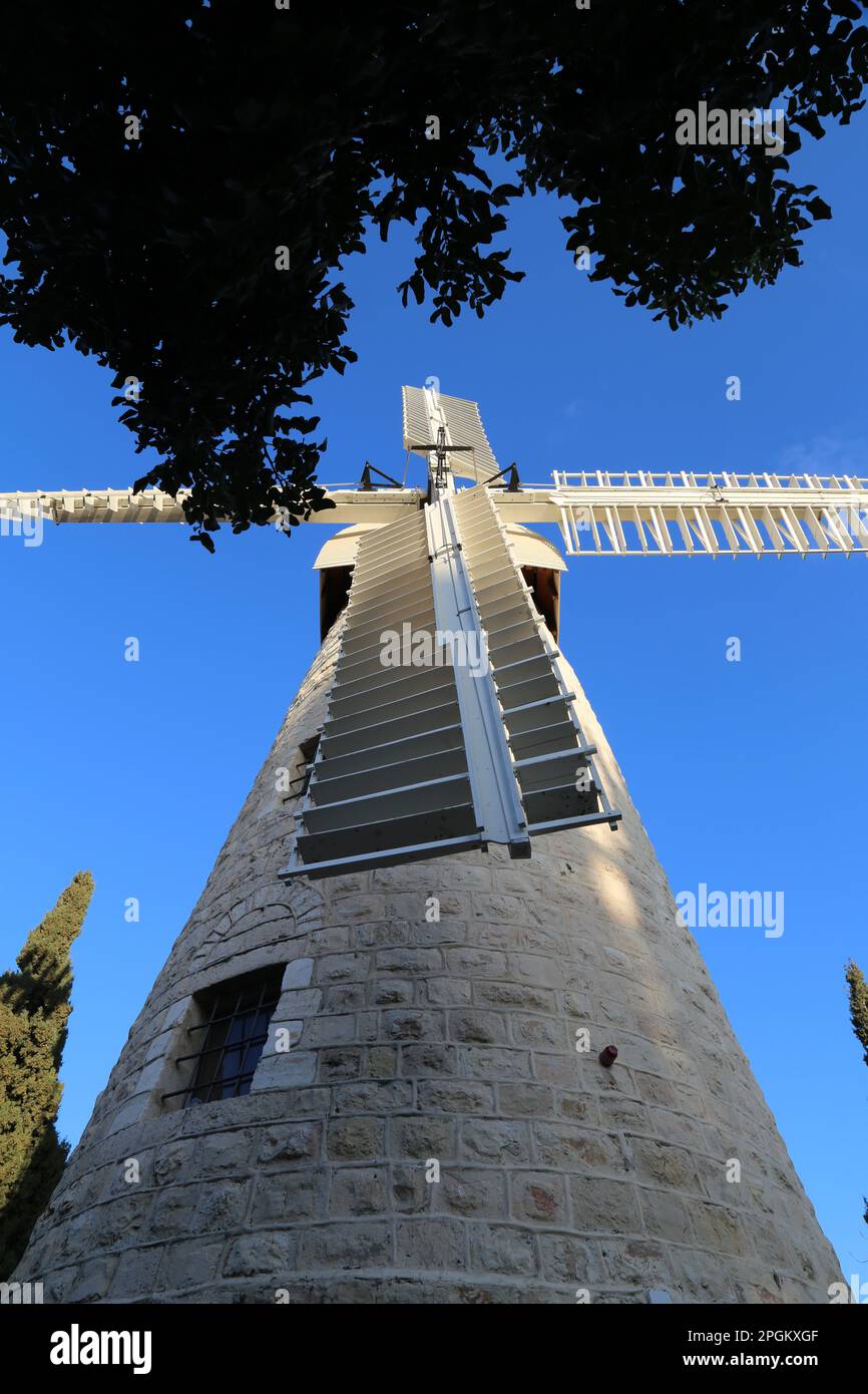 Montefiore Windmill in Jerusalem Stock Photo Alamy