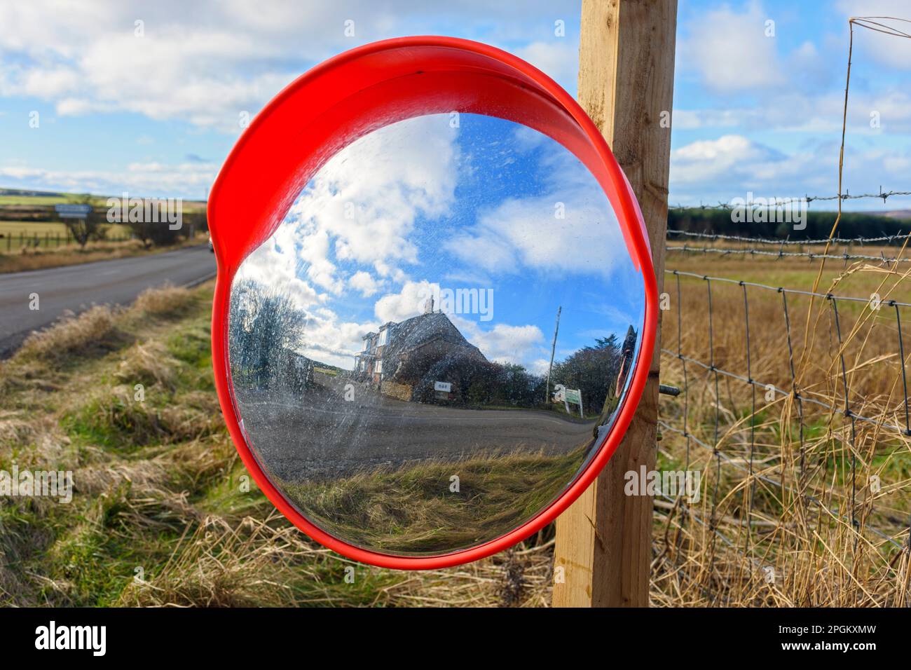 Convex Traffic Mirror, curved wide angle safety mirror, on the main