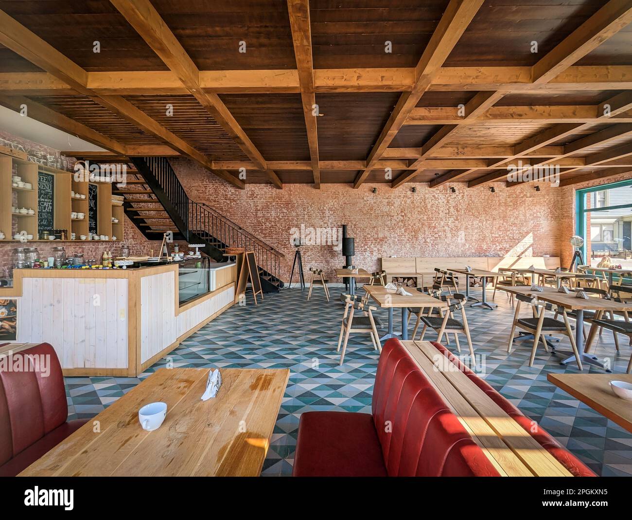 Bucharest, Romania. 12 March 2023 Sets for the Weathervane Café at