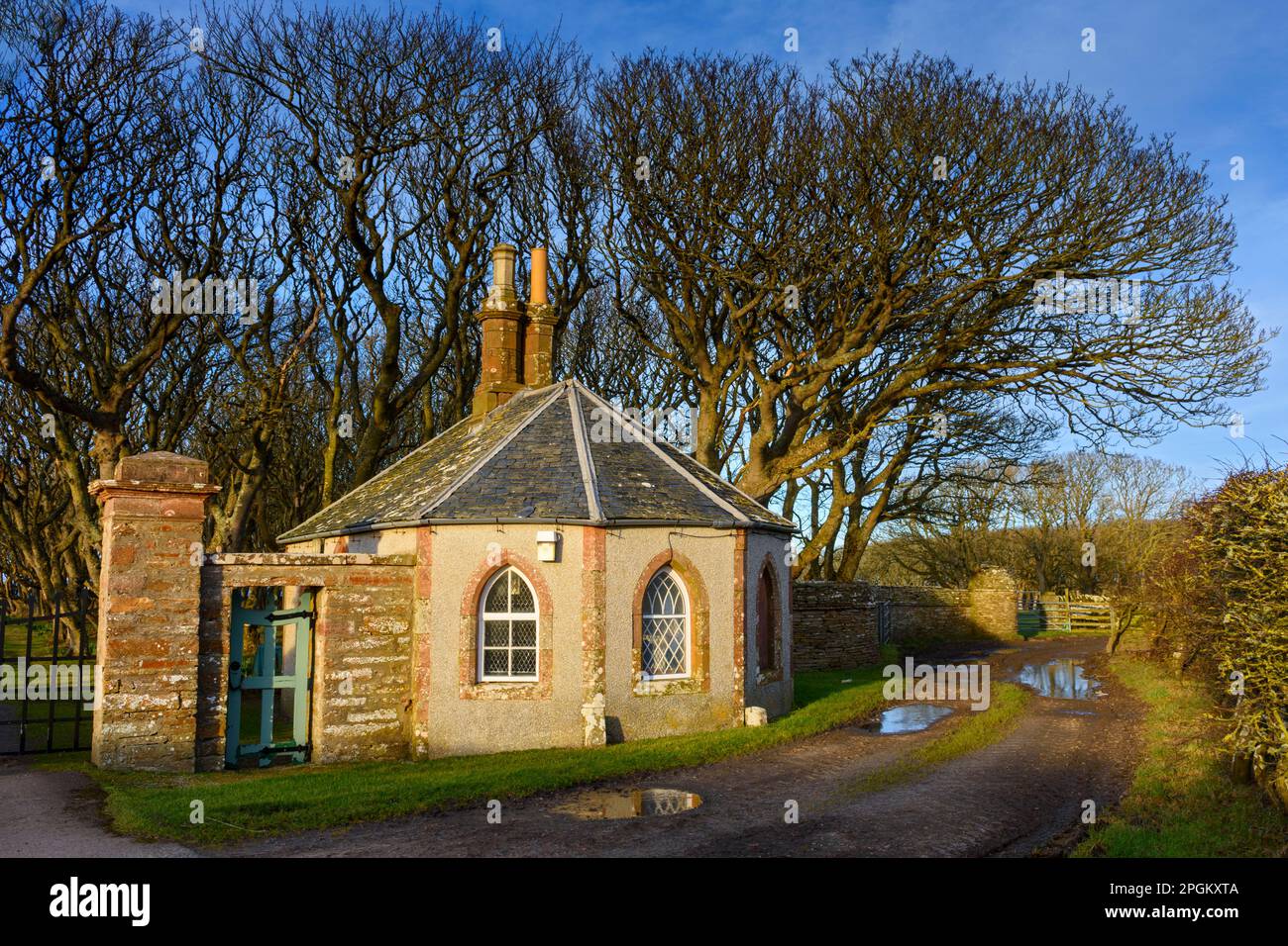 The gatehouse lodge at the Castle of Mey, Caithness, Scotland, UK Stock Photo