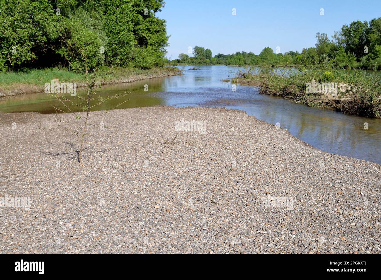 The river Allier in France Stock Photo