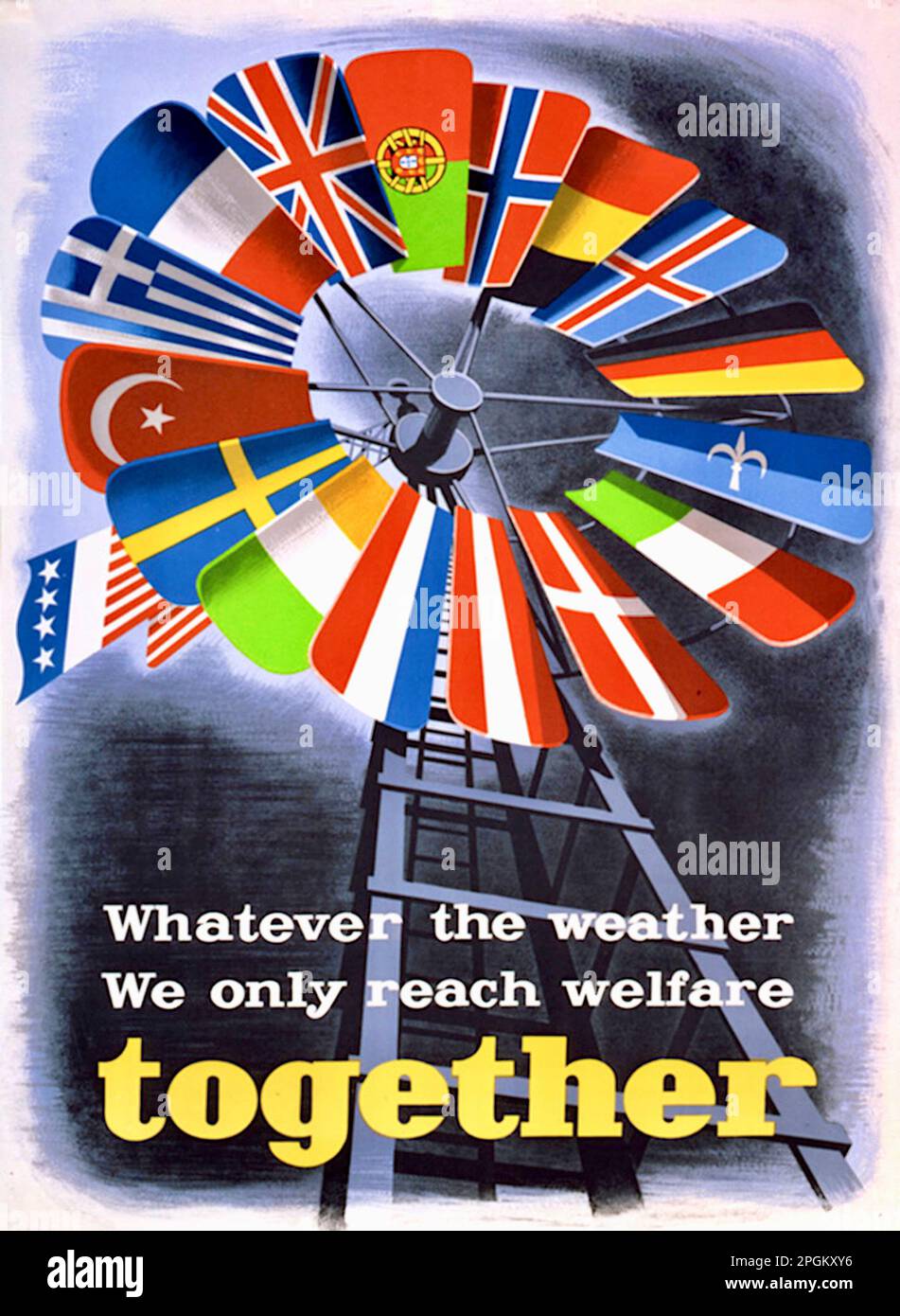 Marshall Plan Poster - 1950 Stock Photo
