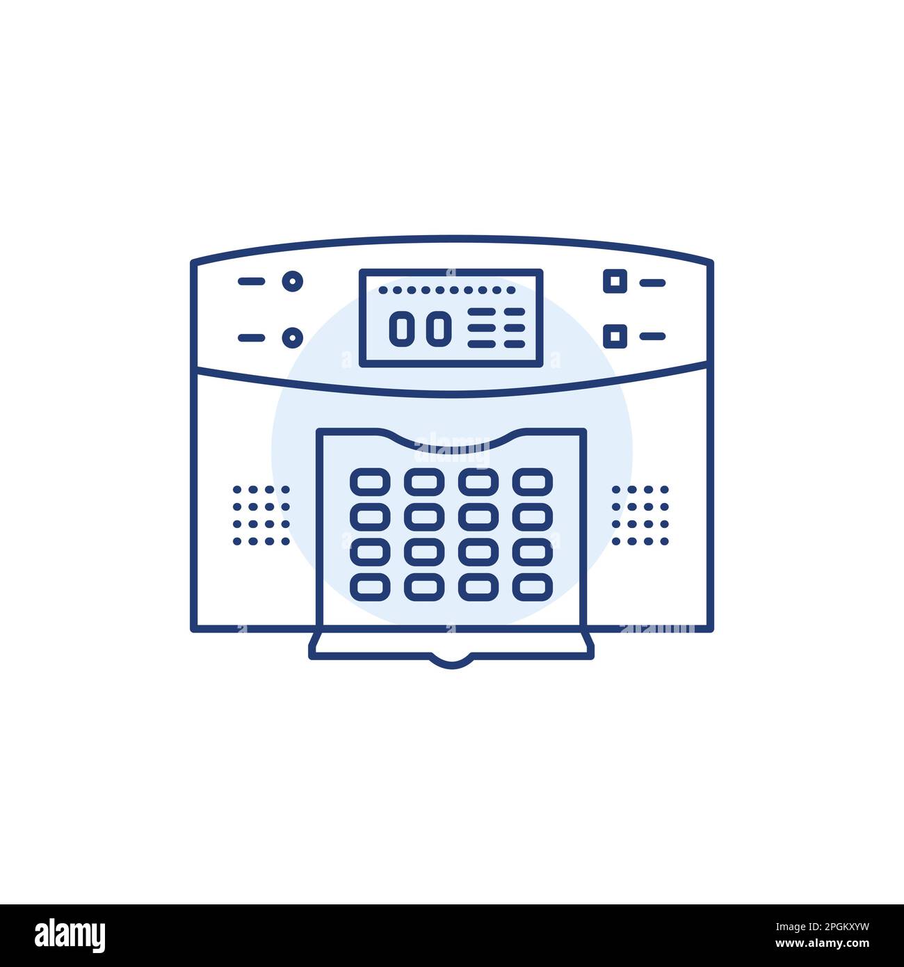Alarm system color line icon. Motion detector keypad. Household ...