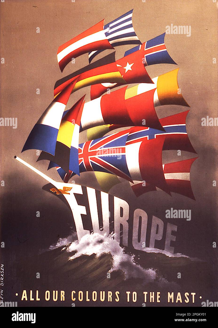 Europe Plan - Marshall Plan - Poster - 1947 Stock Photo