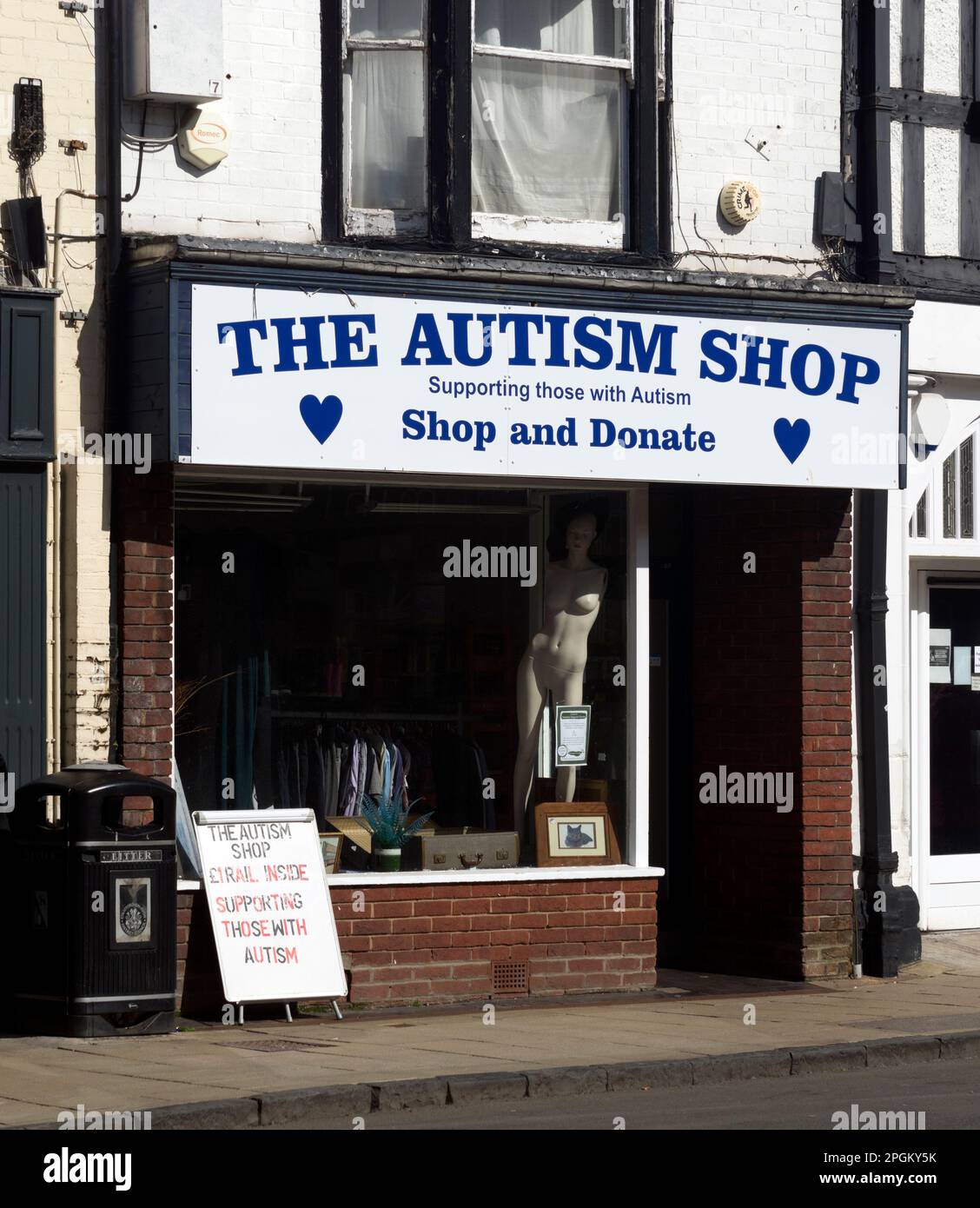Autism charity shop, StratforduponAvon, Warwickshire, England, UK