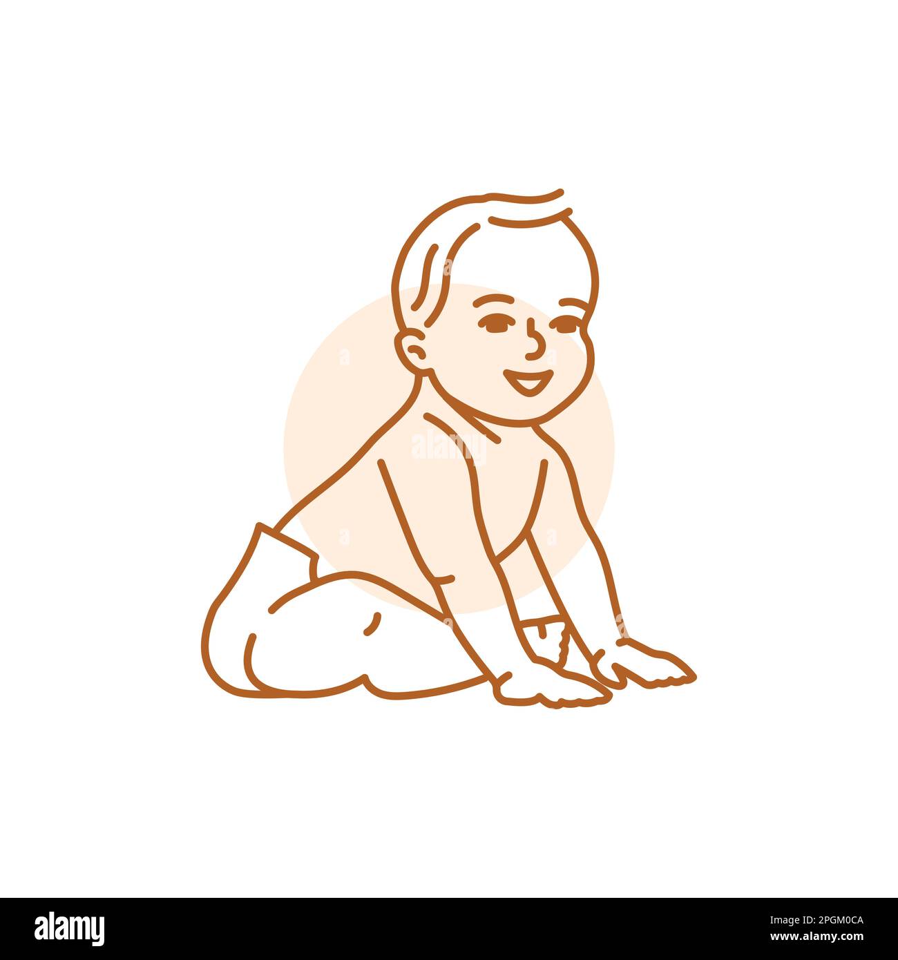 Cute birth baby toddler sitting Stock Vector Images - Alamy