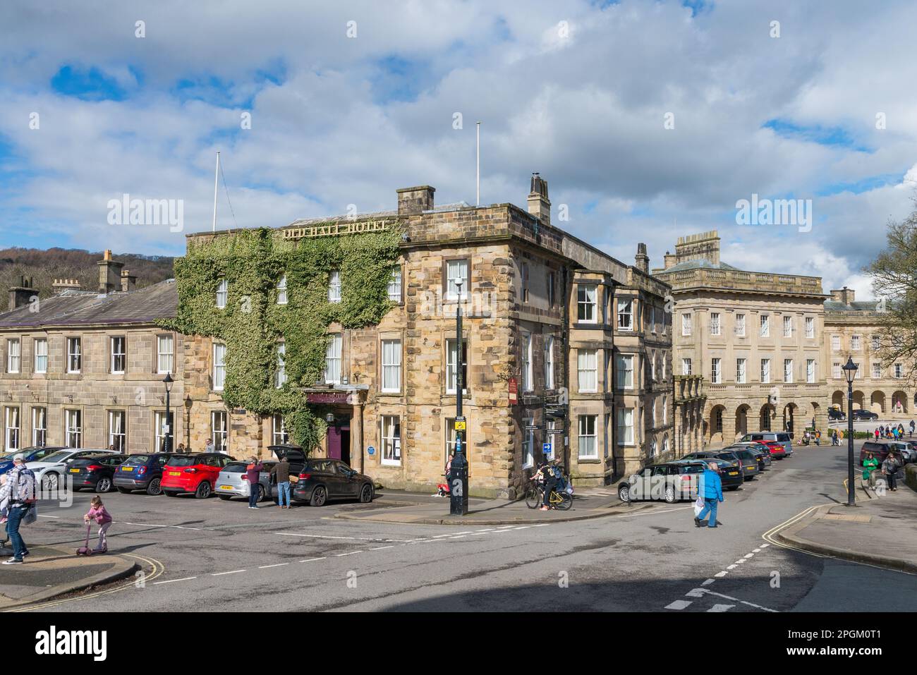 Old Hall Hotel in the Peak District town of Buxton, Derbyshire Stock Photo