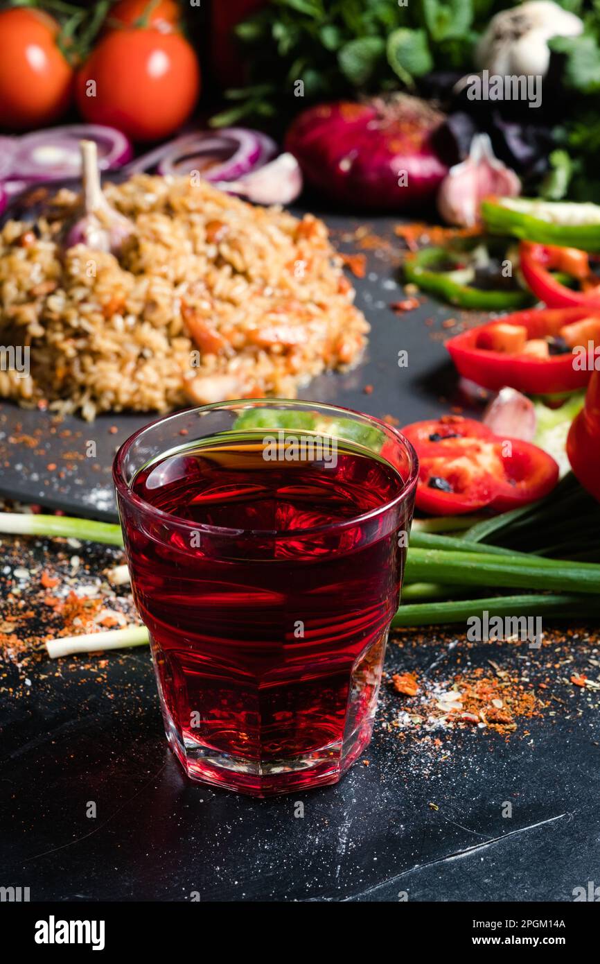 pomegranate juice organic fruit fiber potassium Stock Photo Alamy