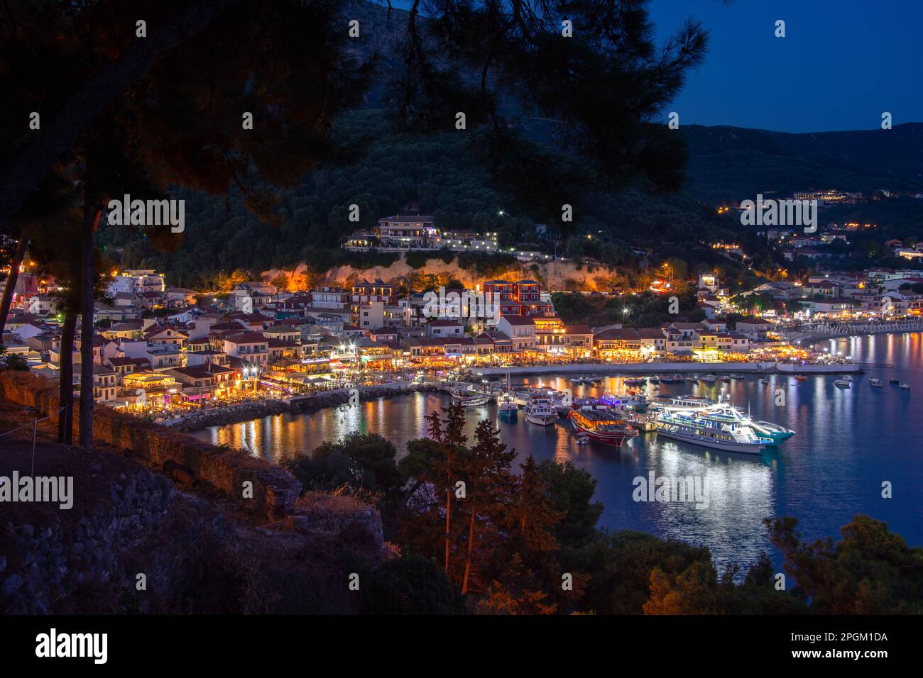 Drone view touristic village parga hi-res stock photography and images ...