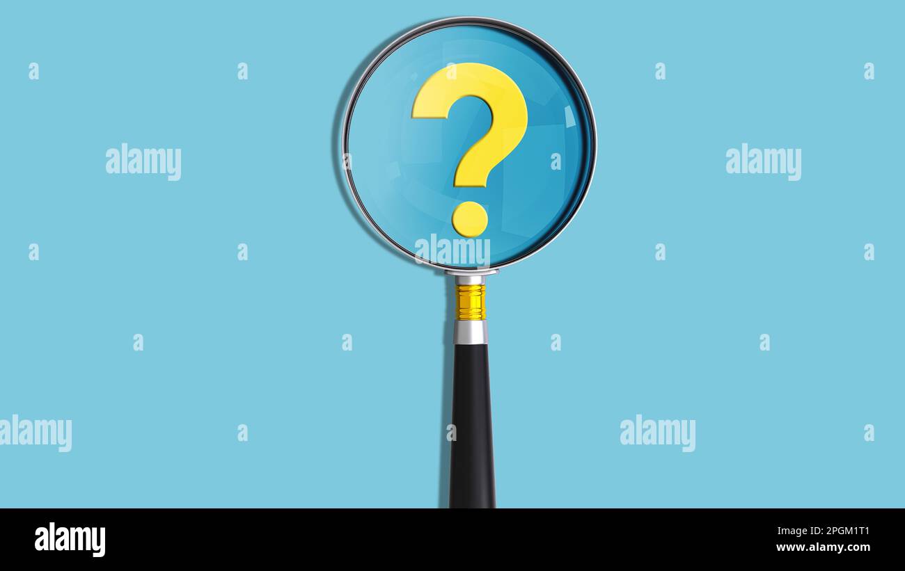 question mark and magnifying glass Stock Photo Alamy