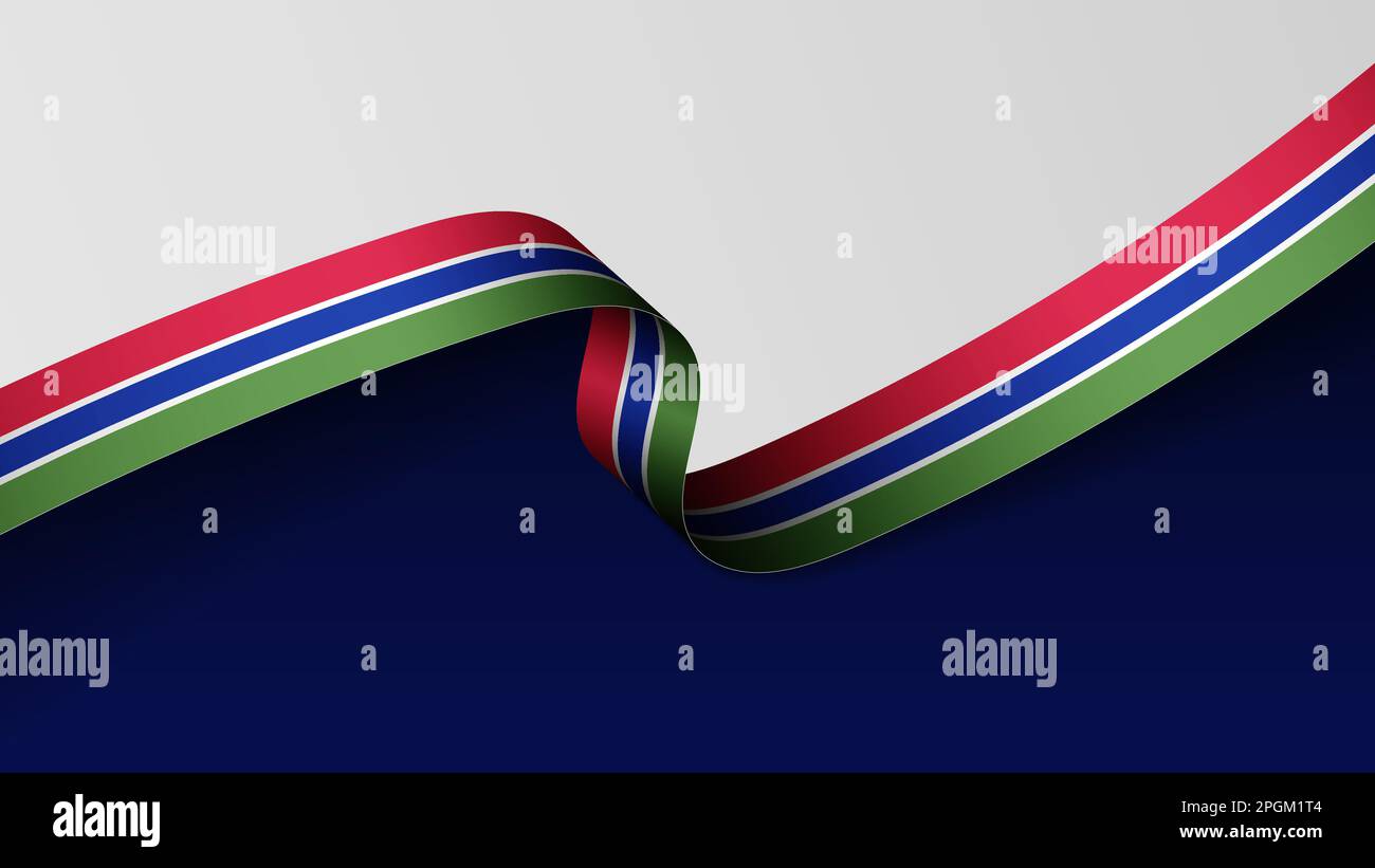 Gambia ribbon flag background. Element of impact for the use you want to make of it. Stock Vector