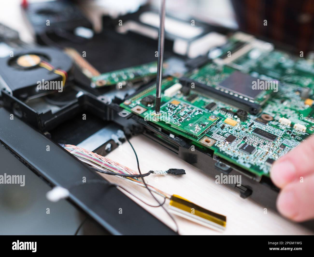 engineer laptop technology science development Stock Photo