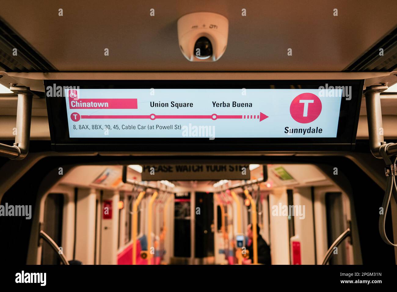 San Francisco, United States. 22nd Mar, 2023. One of the subway cars on the Central Subway T Lane, featuring a futuristic design and state-of-the-art technology to provide a comfortable and efficient transit experience for riders. (Photo by Chin Hei Leung/SOPA Images/Sipa USA) Credit: Sipa USA/Alamy Live News Stock Photo