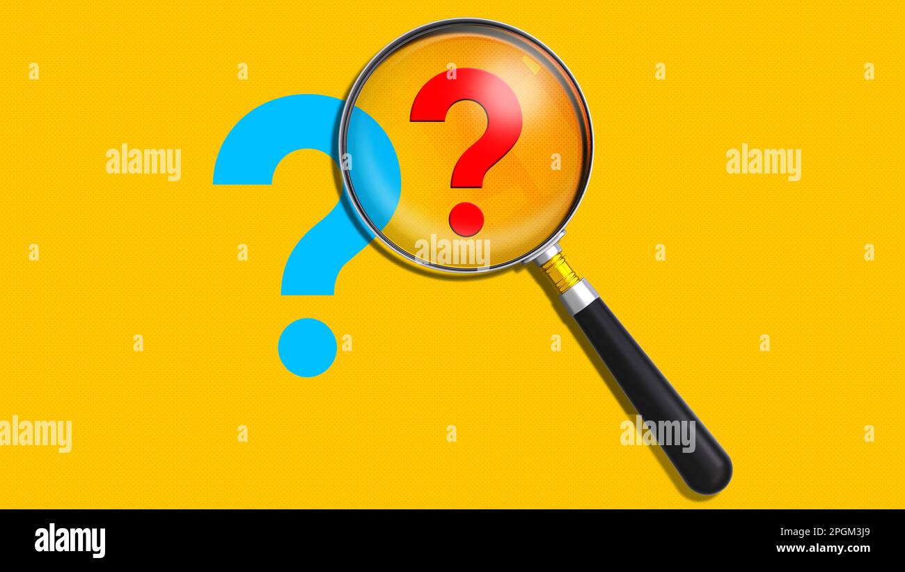 question mark and magnifying glass Stock Photo Alamy