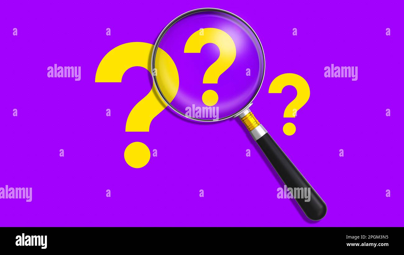 question mark and magnifying glass Stock Photo Alamy