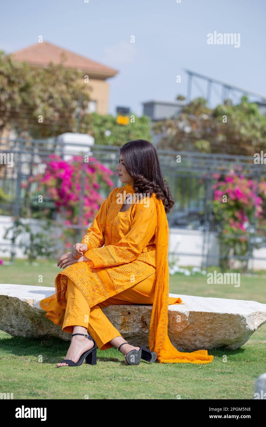 Trendy Yellow Color Embroidery Work Salwar Suit – Amrutamfab