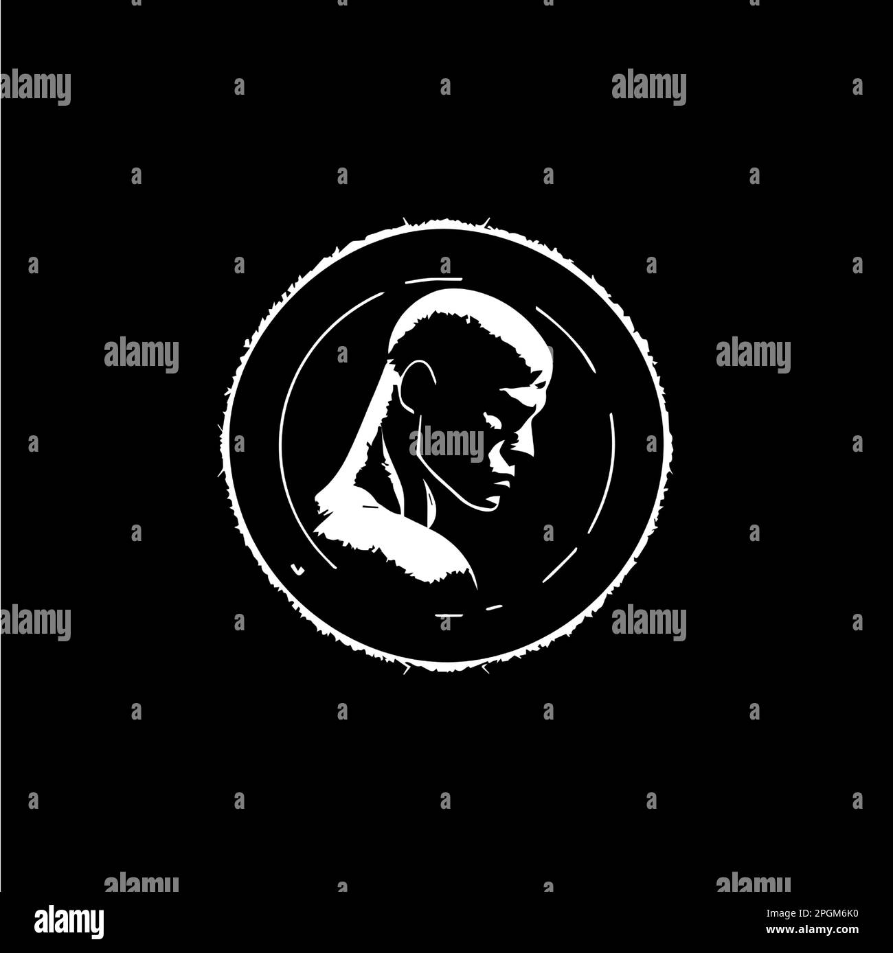 Male face icon. User avatar person. Man head profile, logo template for