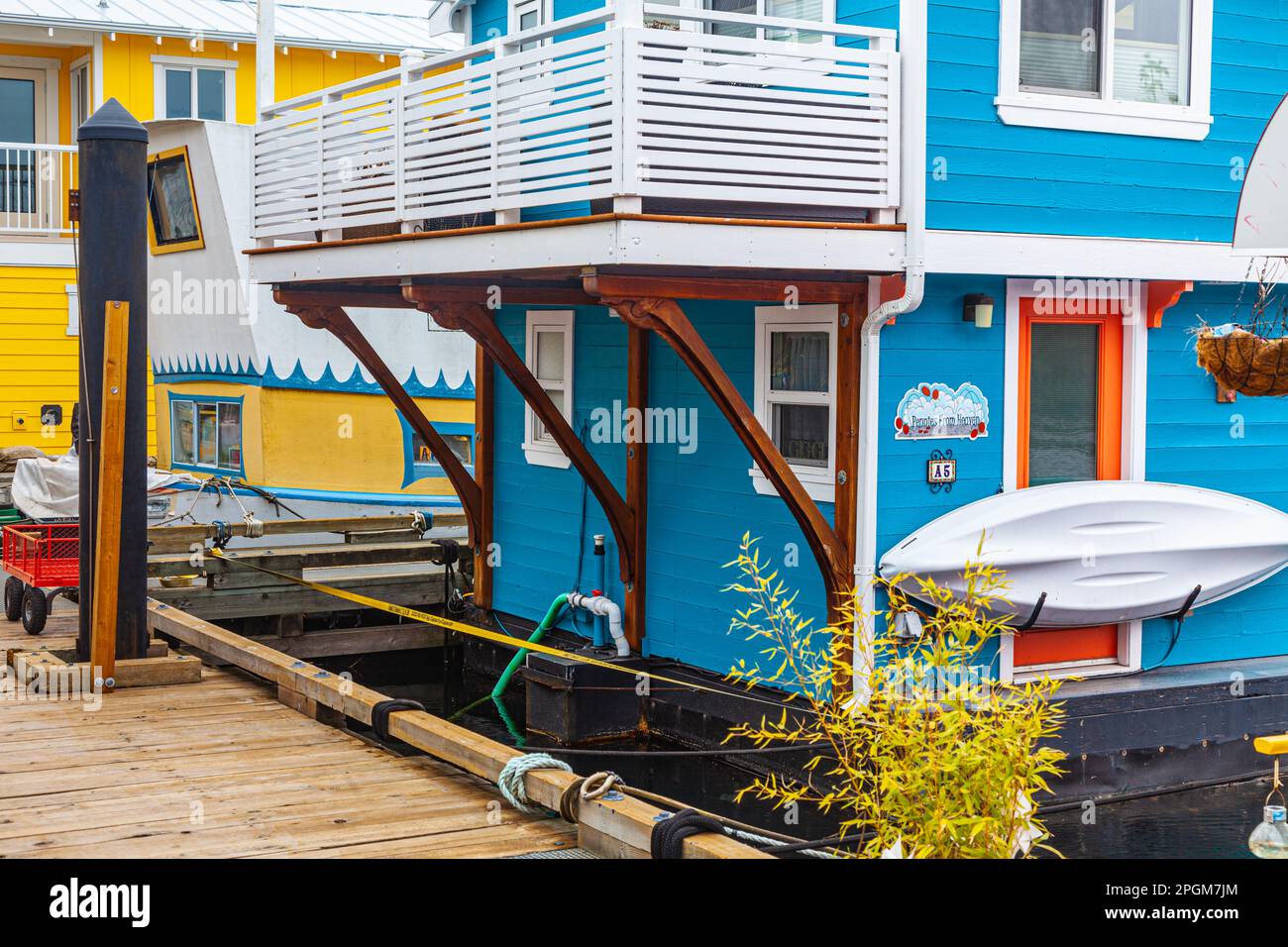 Floating homes in Fisherman's Wharf Victoria British Columbia Canada
