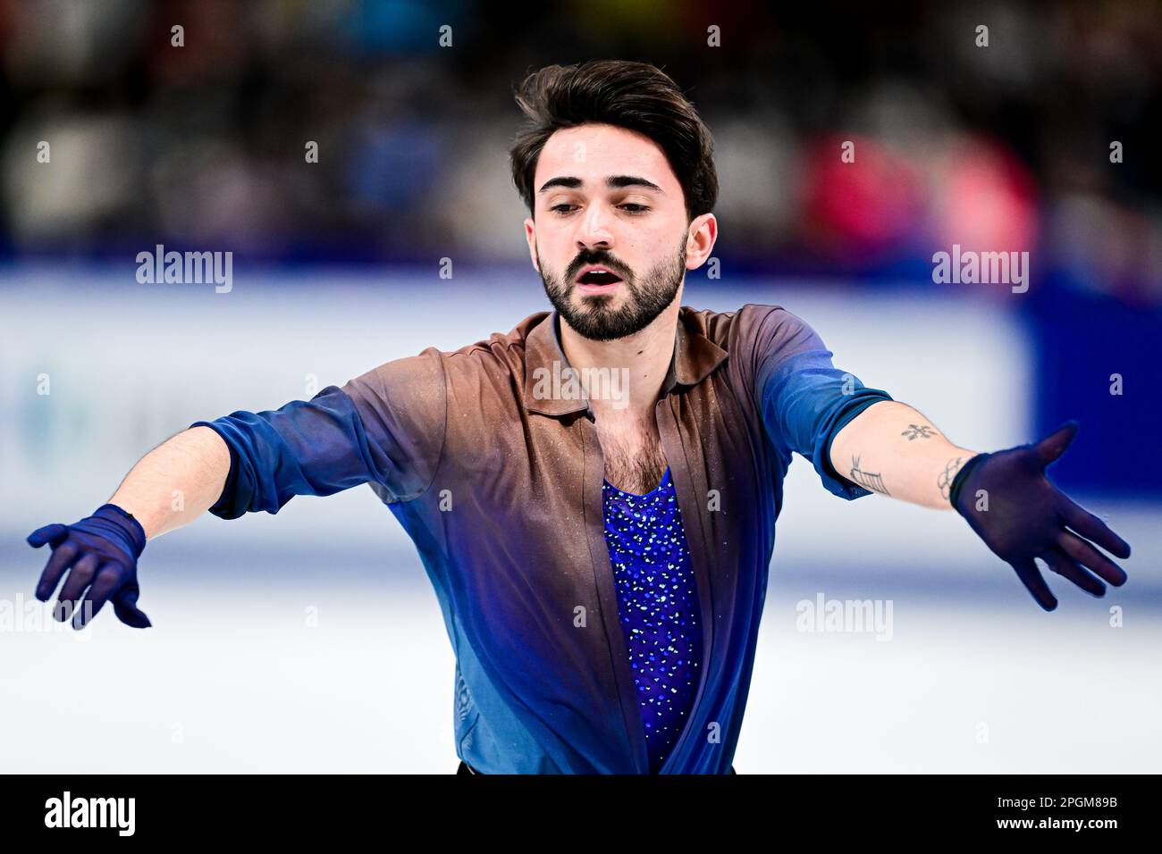 Kevin AYMOZ (FRA), during Men Short Program, at the ISU World Figure