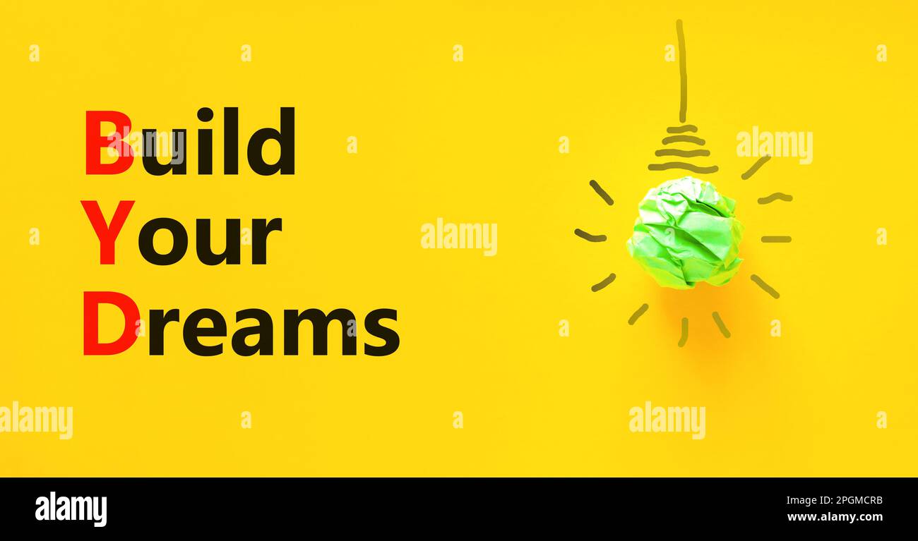 Byd build your dreams symbol concept words byd build your dreams on