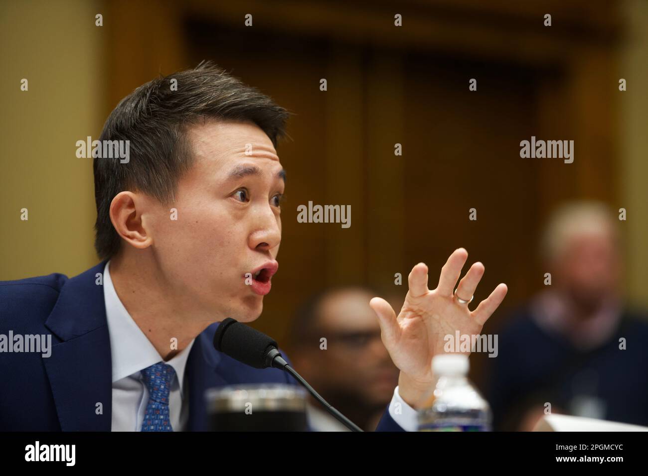 Shou Chew, CEO TikTok, testifies before the United States House Committee on Energy and Commerce Hearing: “TikTok: How Congress Can Safeguard American Data Privacy and Protect Children from Online Harms” at the US Capitol in Washington, DC on Thursday, March 23, 2023.Credit: Rod Lamkey/CNP /MediaPunch Stock Photo