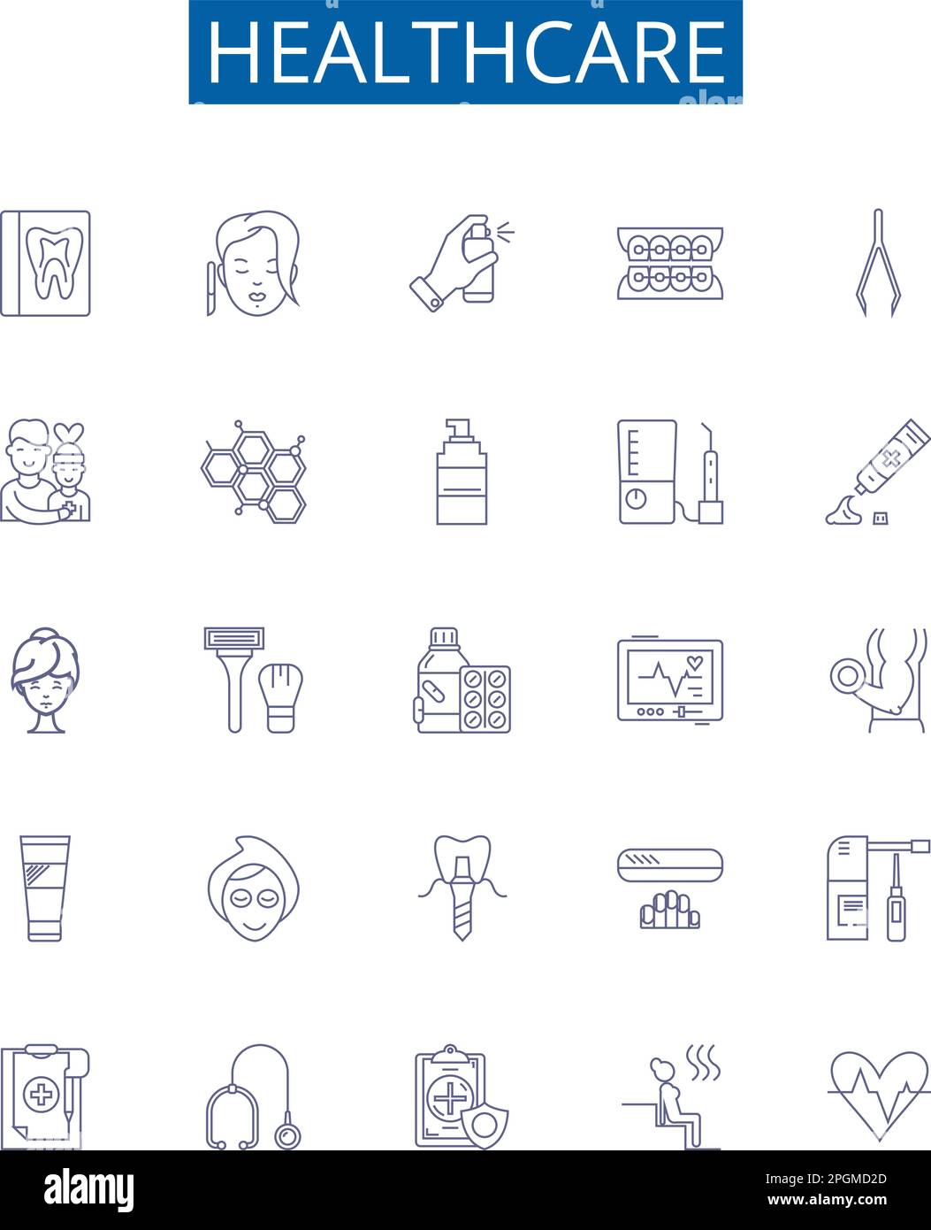 Healthcare line icons signs set. Design collection of Care, Healthcare, Medicine, Treatment