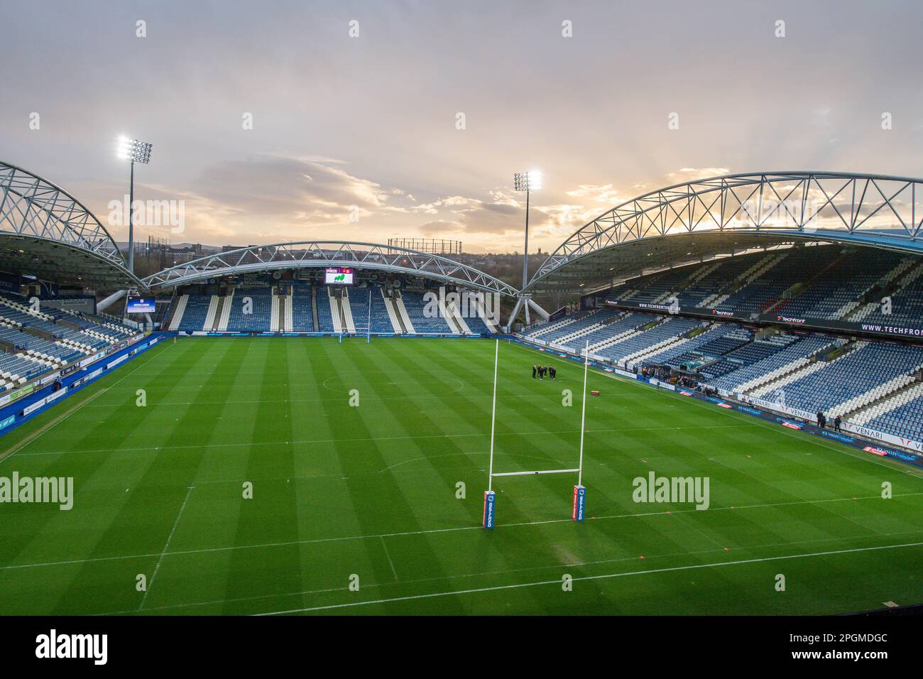 General view of The John Smith's Stadium, Home of Huddersfield Giants ahead of the Betfred Super League Round 6 match Huddersfield Giants vs St Helens at John Smith's Stadium, Huddersfield, United Kingdom, 23rd March 2023  (Photo by Craig Thomas/News Images) Stock Photo