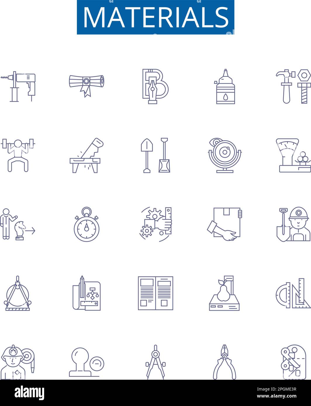 Materials line icons signs set. Design collection of Materials, Fabric