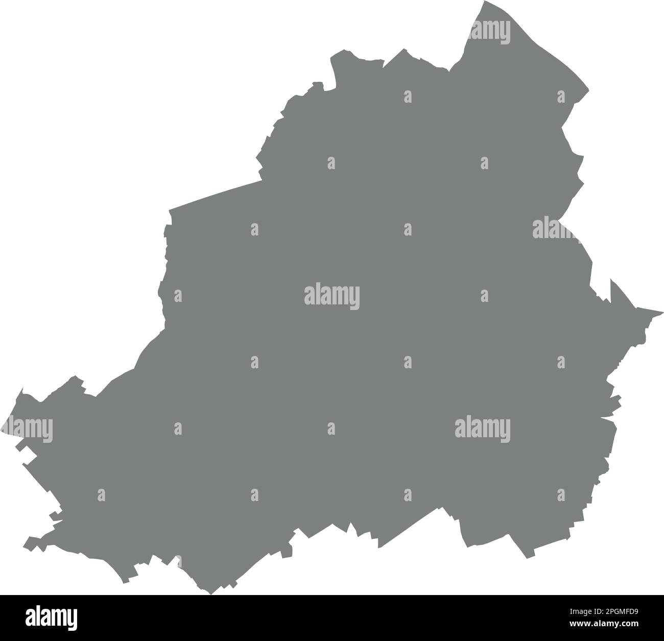Gray flat blank vector map of the Belgian city of LA LOUVIÈRE, BELGIUM Stock Vector