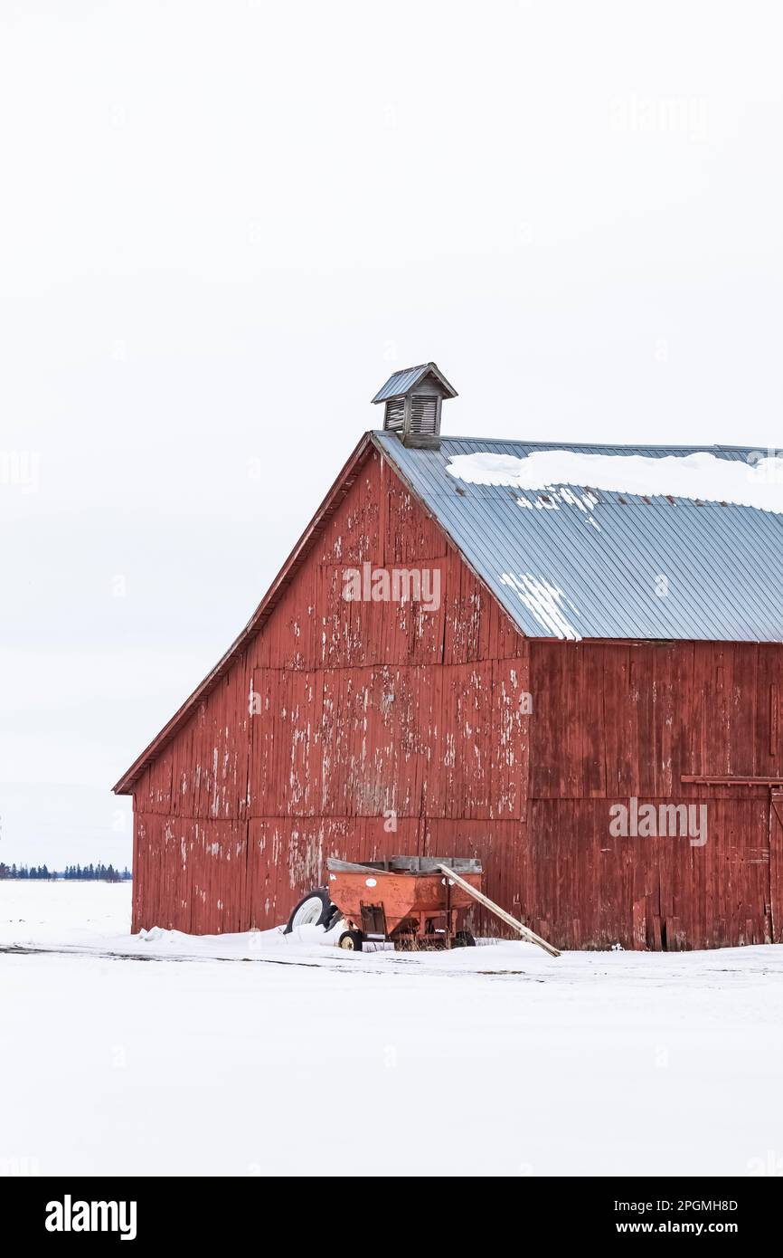 Classic old barn near Rudyard, Upper Peninsula, Michigan, USA [No property release; editorial licensing only] Stock Photo