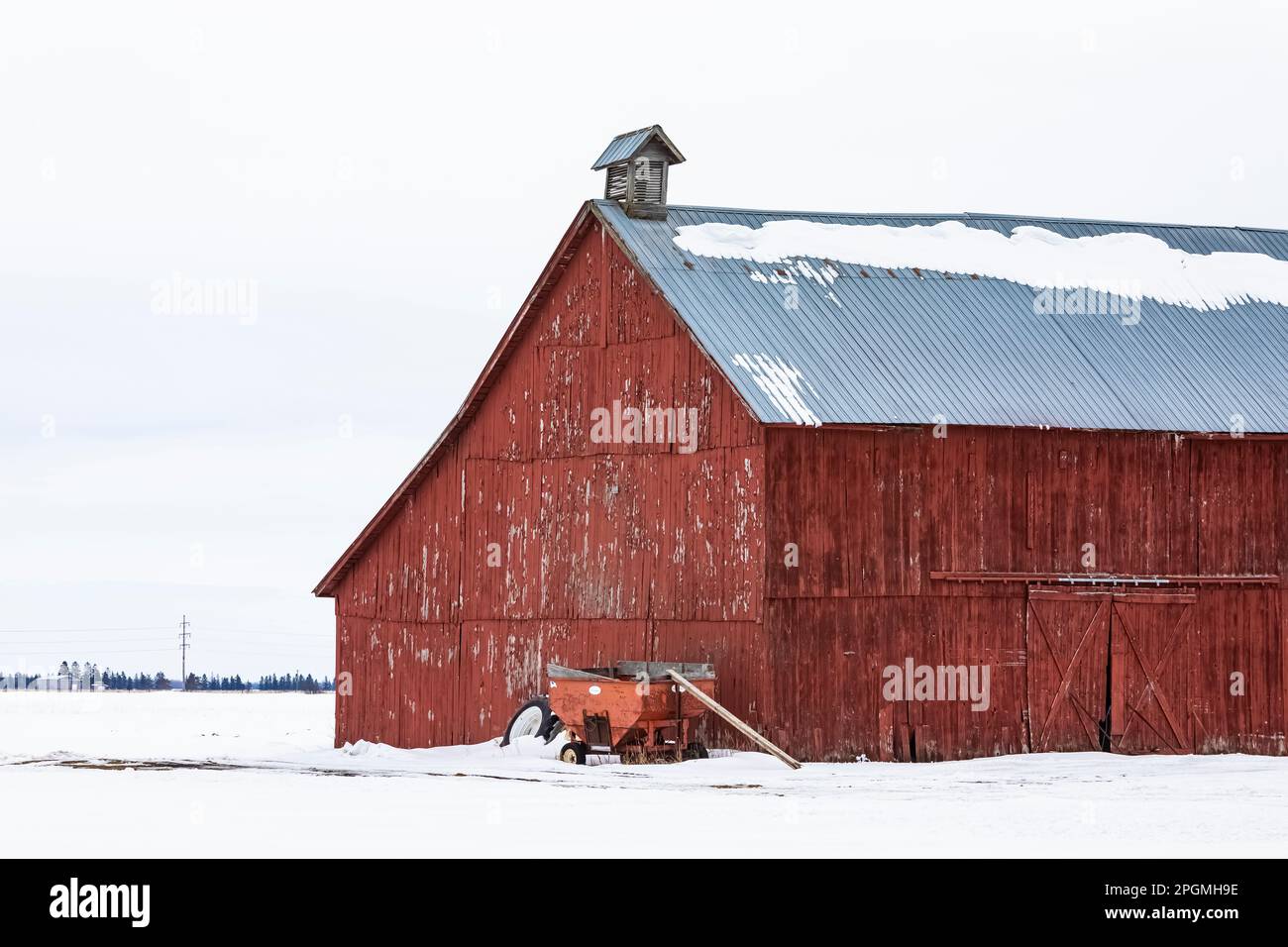 Classic old barn near Rudyard, Upper Peninsula, Michigan, USA [No property release; editorial licensing only] Stock Photo