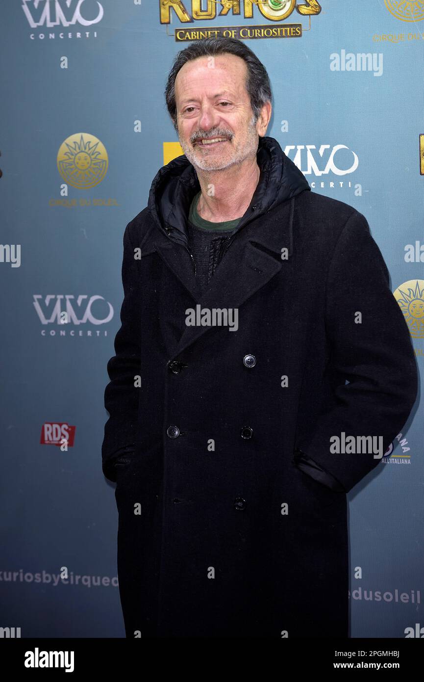 Rome, Italy. 22nd Mar, 2023. Rocco Papaleo attends the Premiere of Cirque du Soleil's 'Kurios: Cabinet Of Curiosities' on March 22, 2023 in Rome, Italy. Credit: dpa/Alamy Live News Stock Photo
