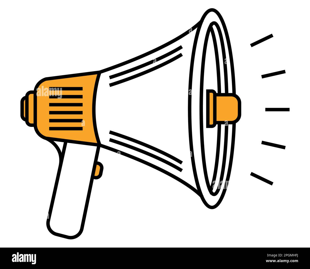 loudspeaker for demonstrations at a rally. flat vector illustration. Stock Vector