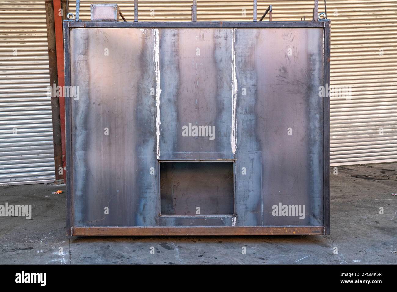 Open metal shipping container Stock Photo Alamy