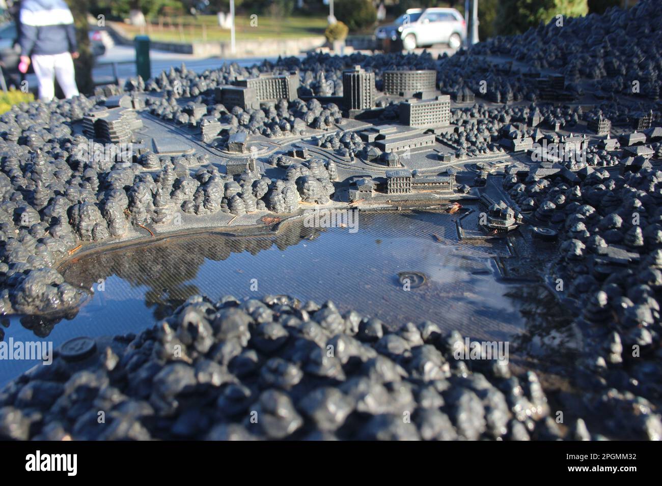 Tactile map with Braille writing from BearLake, Sovata Stock Photo Alamy
