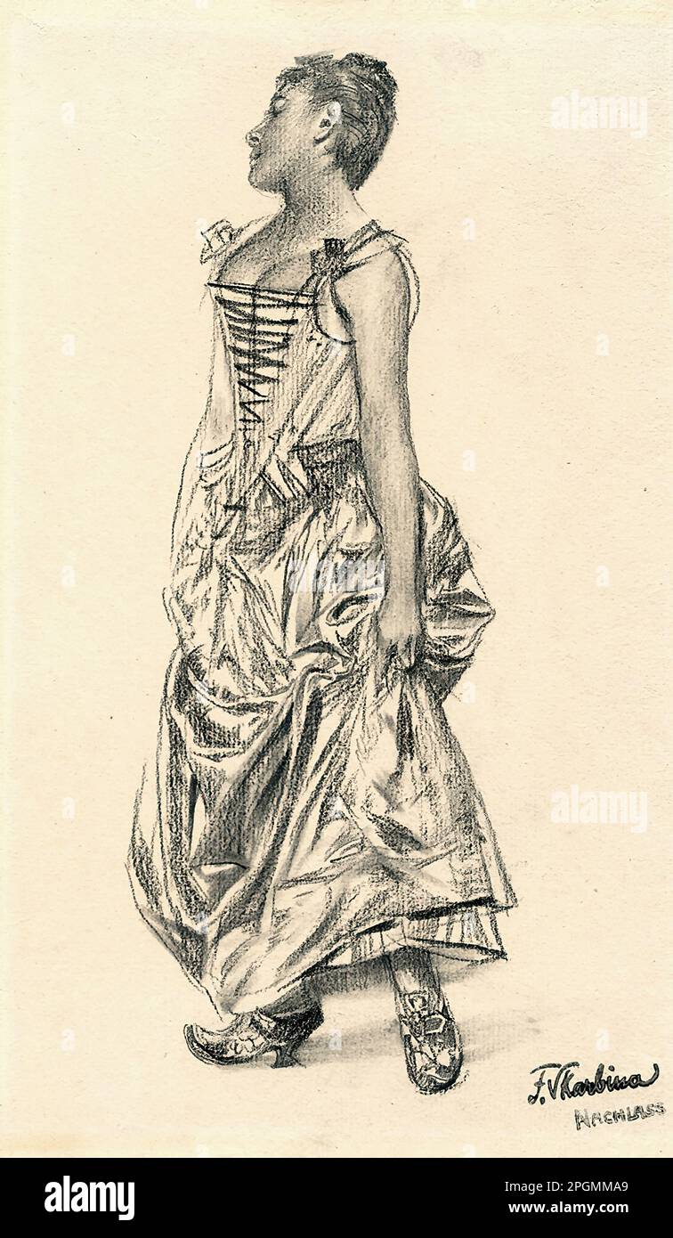 Skarbina Franz - young dancer in a corsage dress - German School - 19th  Century - Skarbina Franz - Junge TÃ¤nzerin IM Corsagenkleid - German School  - 19th Century Stock Photo - Alamy