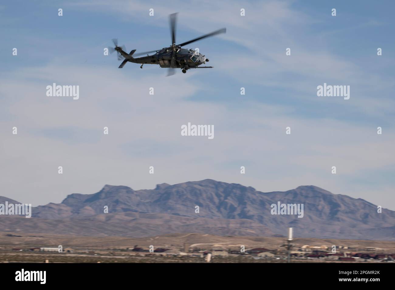 Las Vegas, NV - November 5, 2022: Sikorsky Military Helicopters Do a Demo the Aviation Nation Airshow at Nellis AFB. Stock Photo