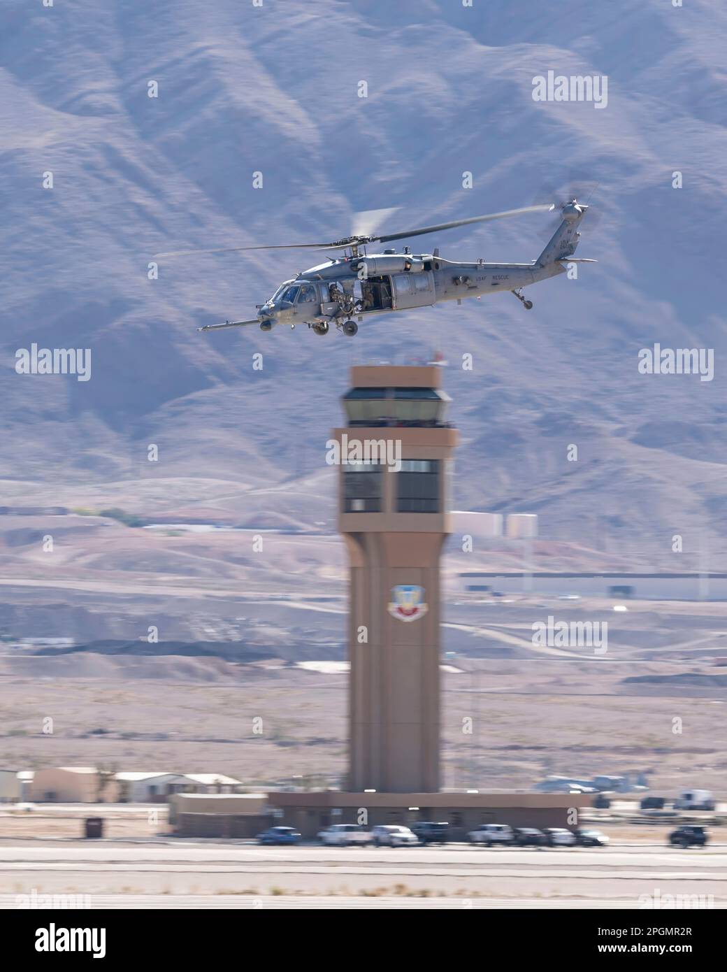 Las Vegas, NV - November 5, 2022: Sikorsky Military Helicopters Do a Demo the Aviation Nation Airshow at Nellis AFB. Stock Photo