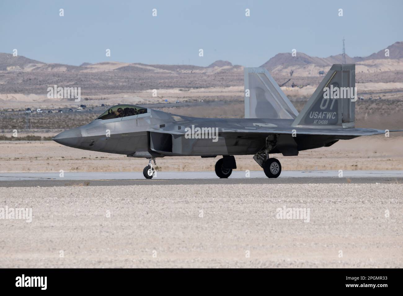 Las Vegas, NV November 5, 2022 F22 Fighter Jet Taxiing at the