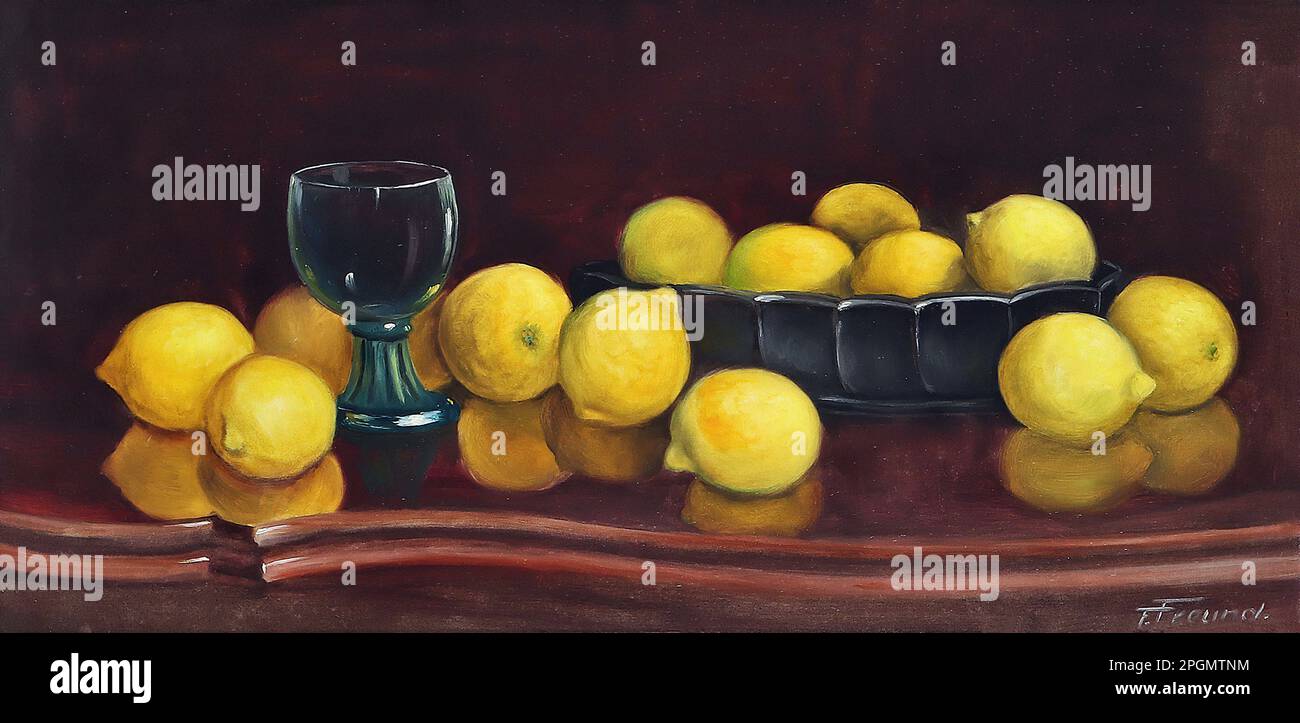 Freund Fritz - Lemons With Wine Glass - German School - 19th and Early 20th  Century - Freund Fritz - Zitronen Mit Weinglas - German School - 19th and  Early 20th Century Stock Photo - Alamy