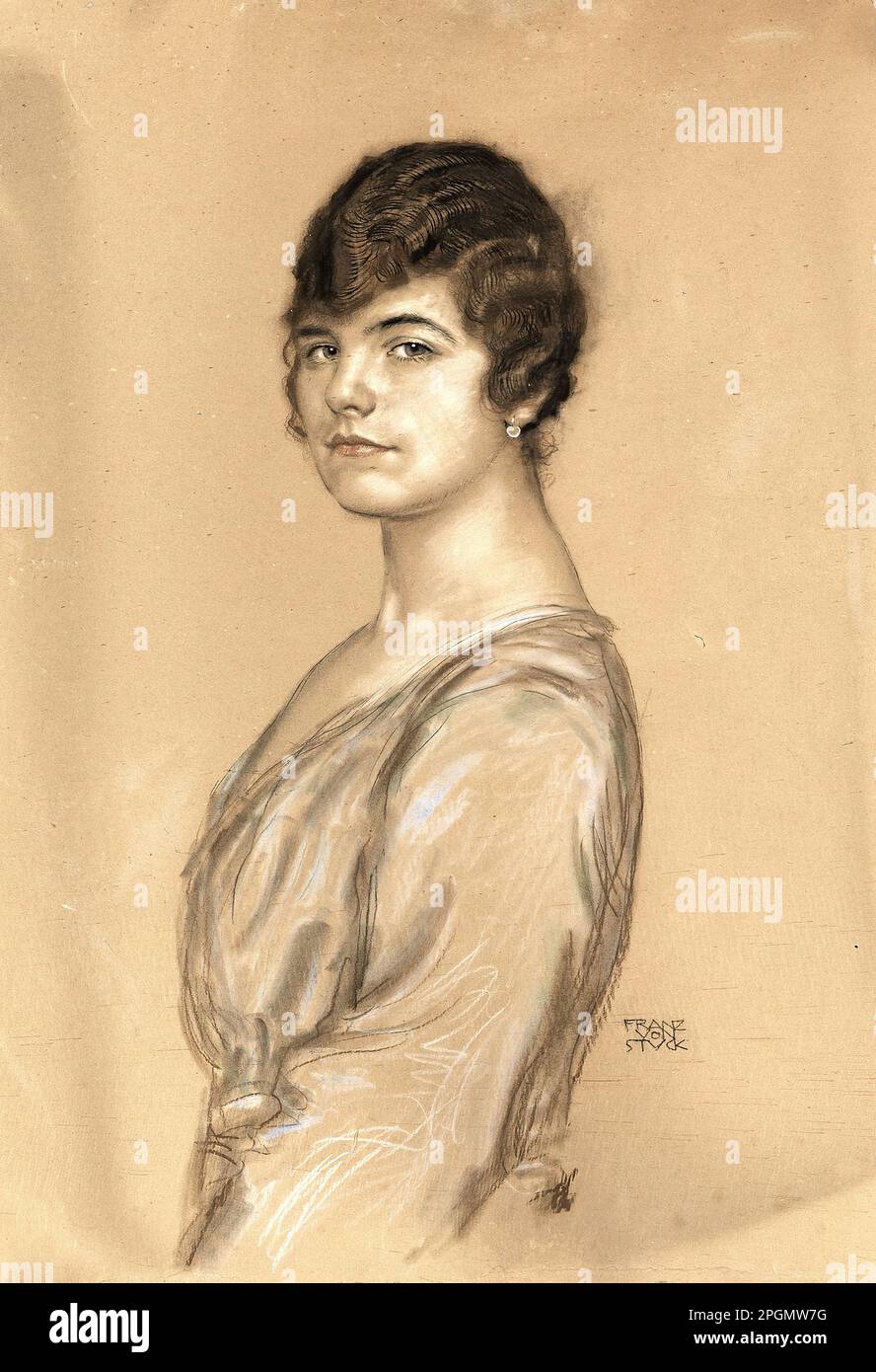 Stuck Franz Von Portrait Of A Young Woman German School 19th 