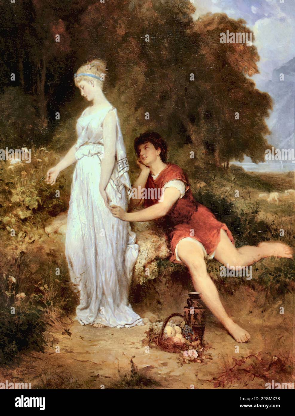 Beyschlag Robert Julius L'adieu German School 19th Century