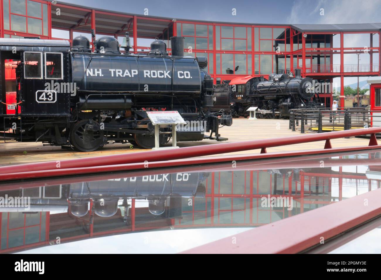 Restored locomotive number 43 on display at the Steamtown national historic site in Scranton Pennsylvania Stock Photo