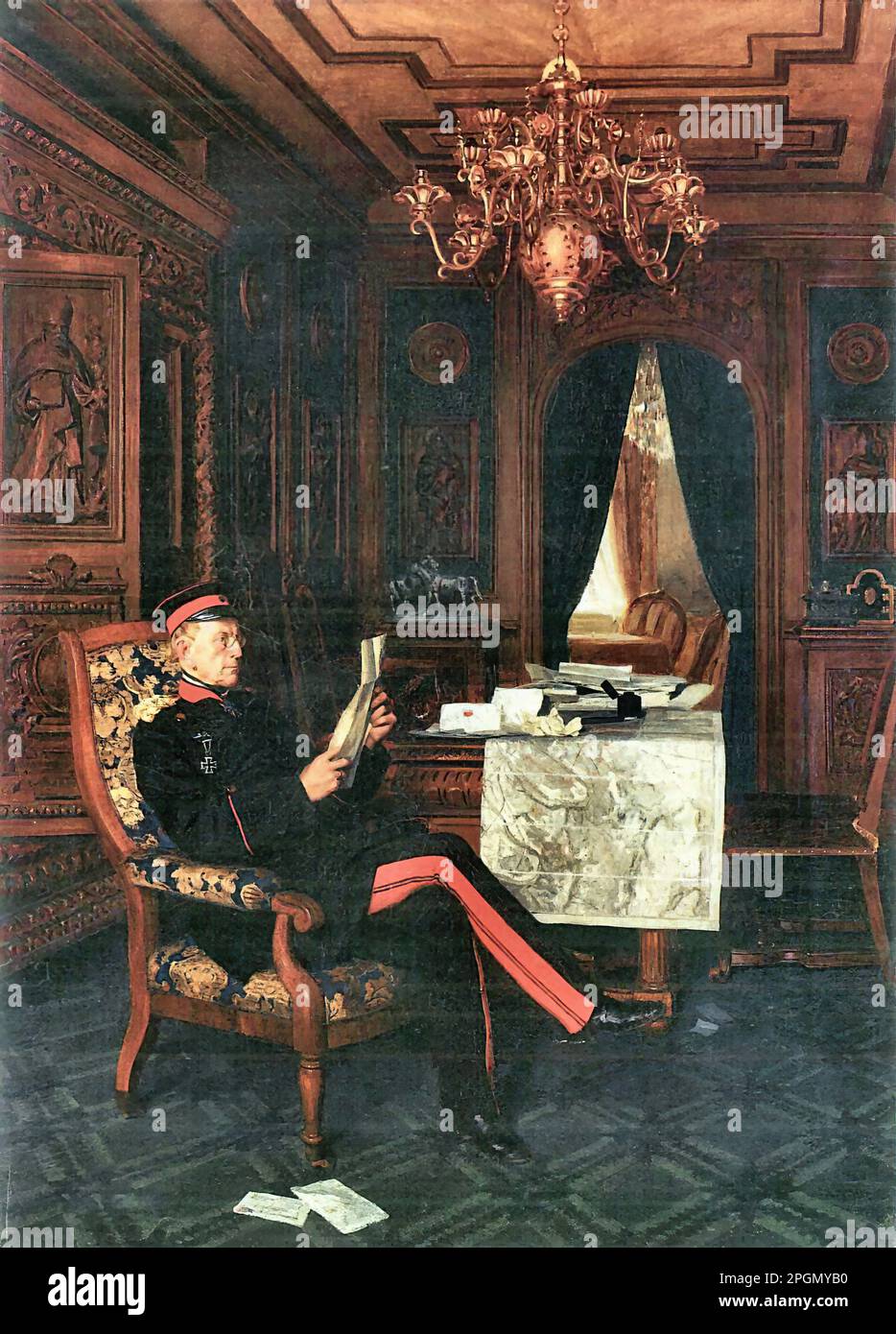 Werner Anton Von Count Moltke in his study in Versailles German