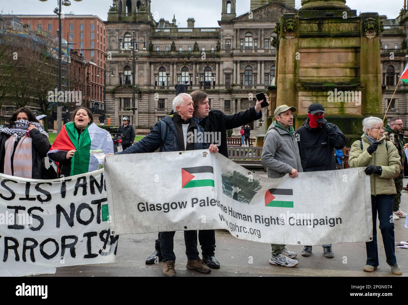 Glasgow, Scotland, UK. March 18th, 2023: A Stand Up To Racism rally at ...