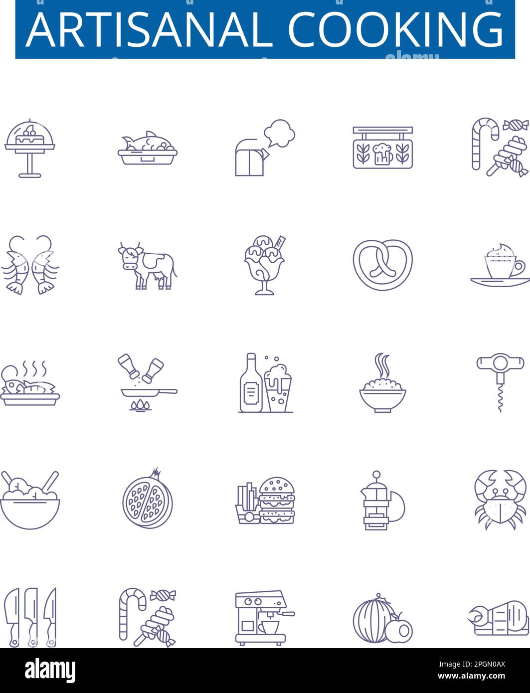 Artisanal cooking line icons signs set. Design collection of ...