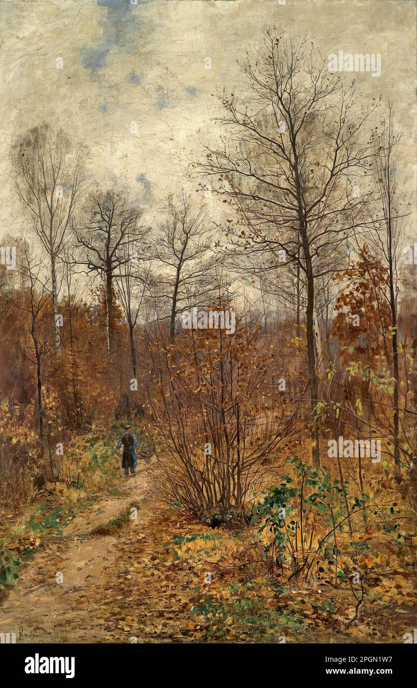 Baum Paul - Landscape with Decorative Figure - German School - 19th Century - Baum Paul - Landscape with Decorative Figure - German School - 19th  Century Stock Photo