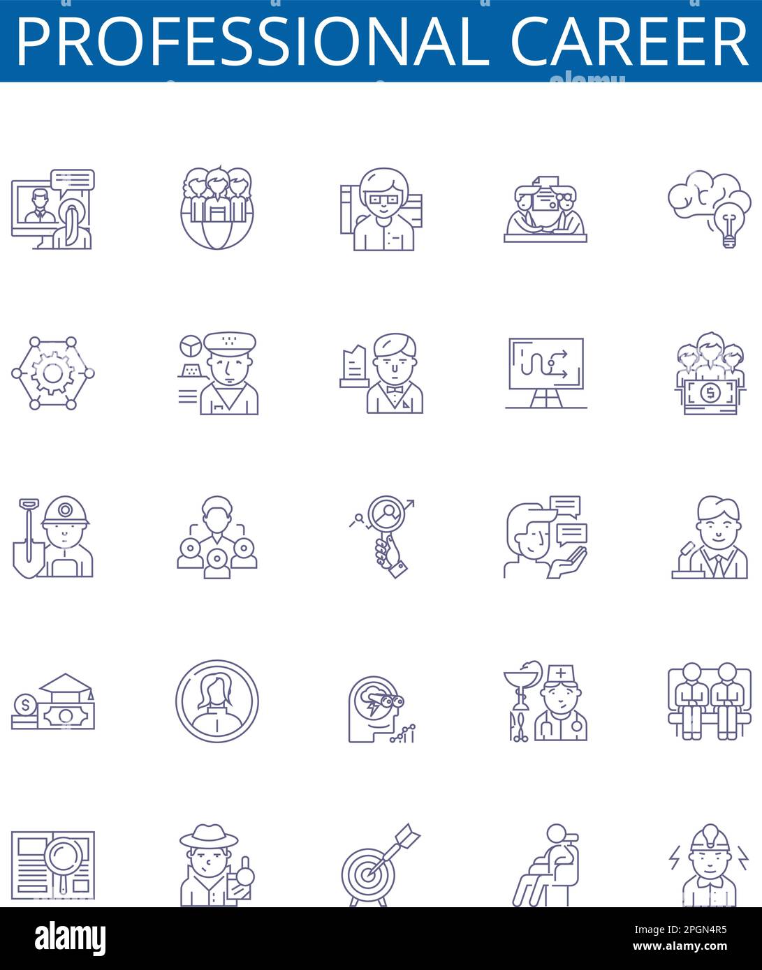 Professional career line icons signs set. Design collection of ...