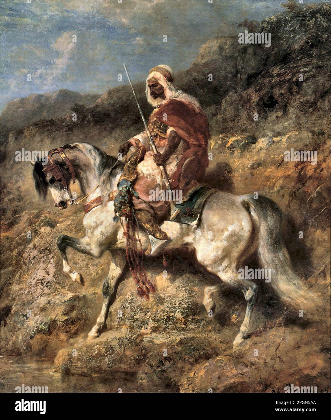 Schreyer Adolf An Arab Horseman On The March German School 19th