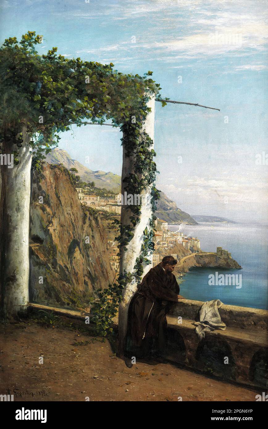Gogarten Heinrich Monk on the Amalfi Coast German School 19th